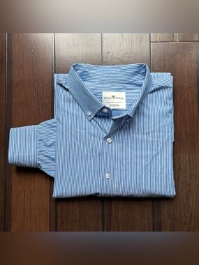 Oak Hill Men's Classic Fit Non-Iron Striped Dress Shirt 18.5 34/35 Cotton $69.50